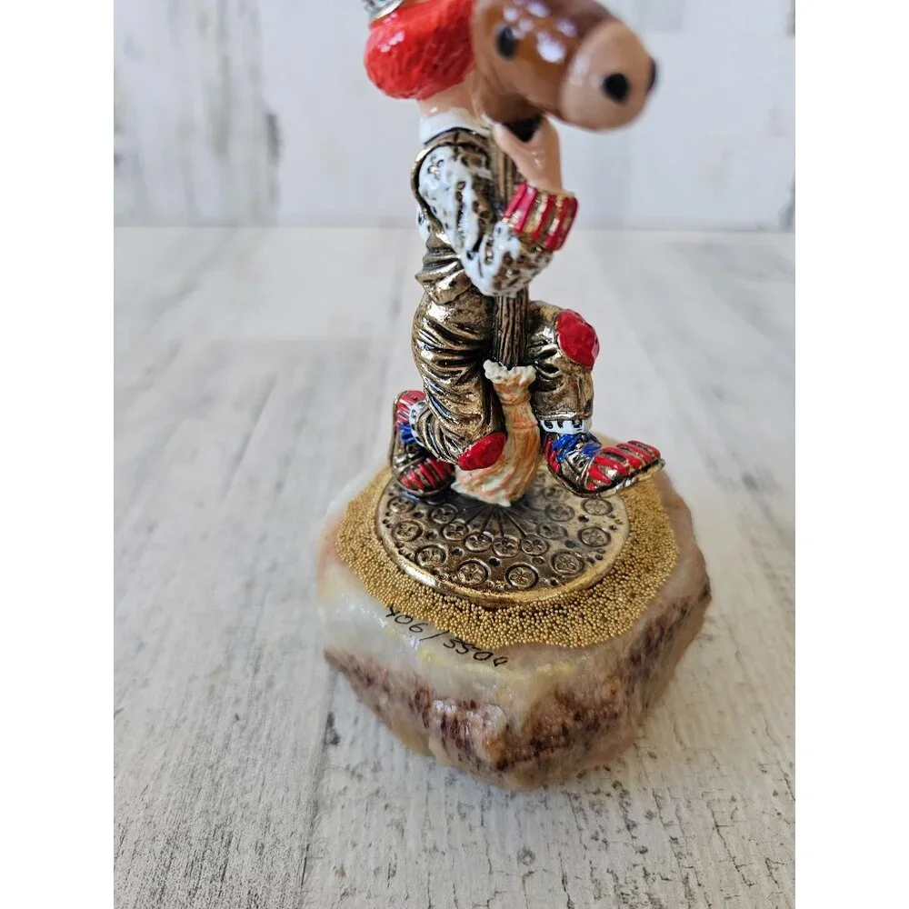 Ron‎ Lee clown horse broom circus cowboy 1996 vintage statue gold figurine